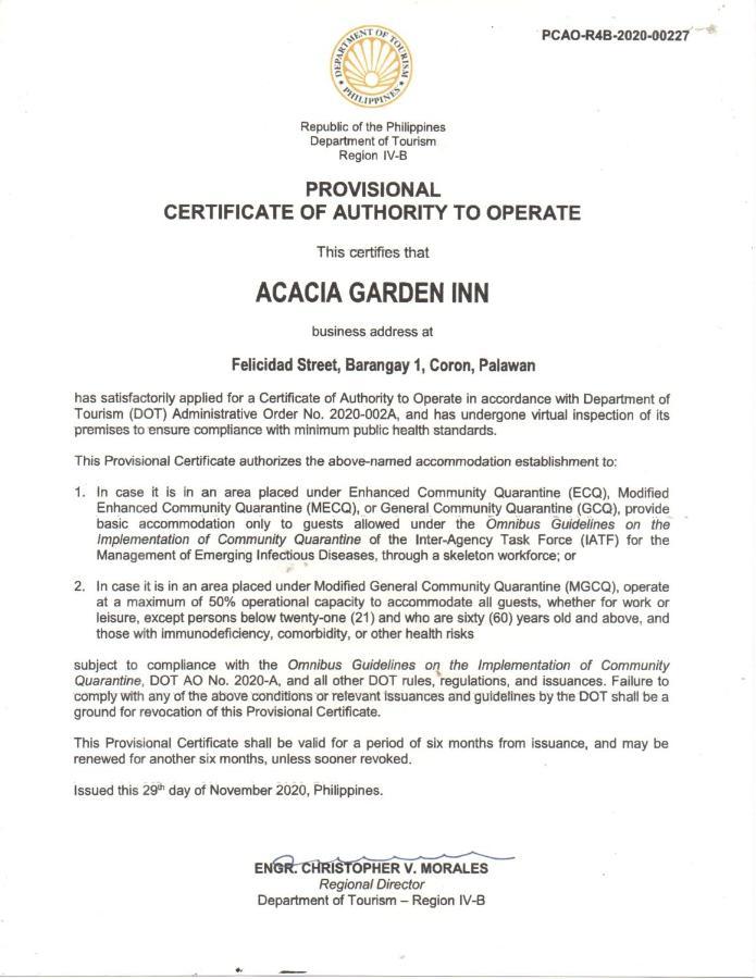 Acacia Garden Inn And Suites Coron Buitenkant foto